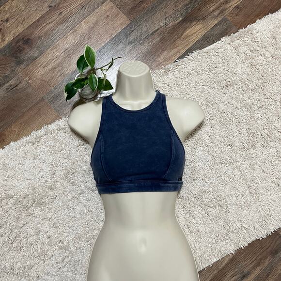aerie Other - Aerie Size XS Blue Stonewash High Neck Racerback Cutout Sports Bra